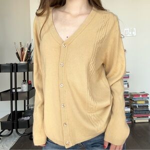 Oversized Beige Cardigan